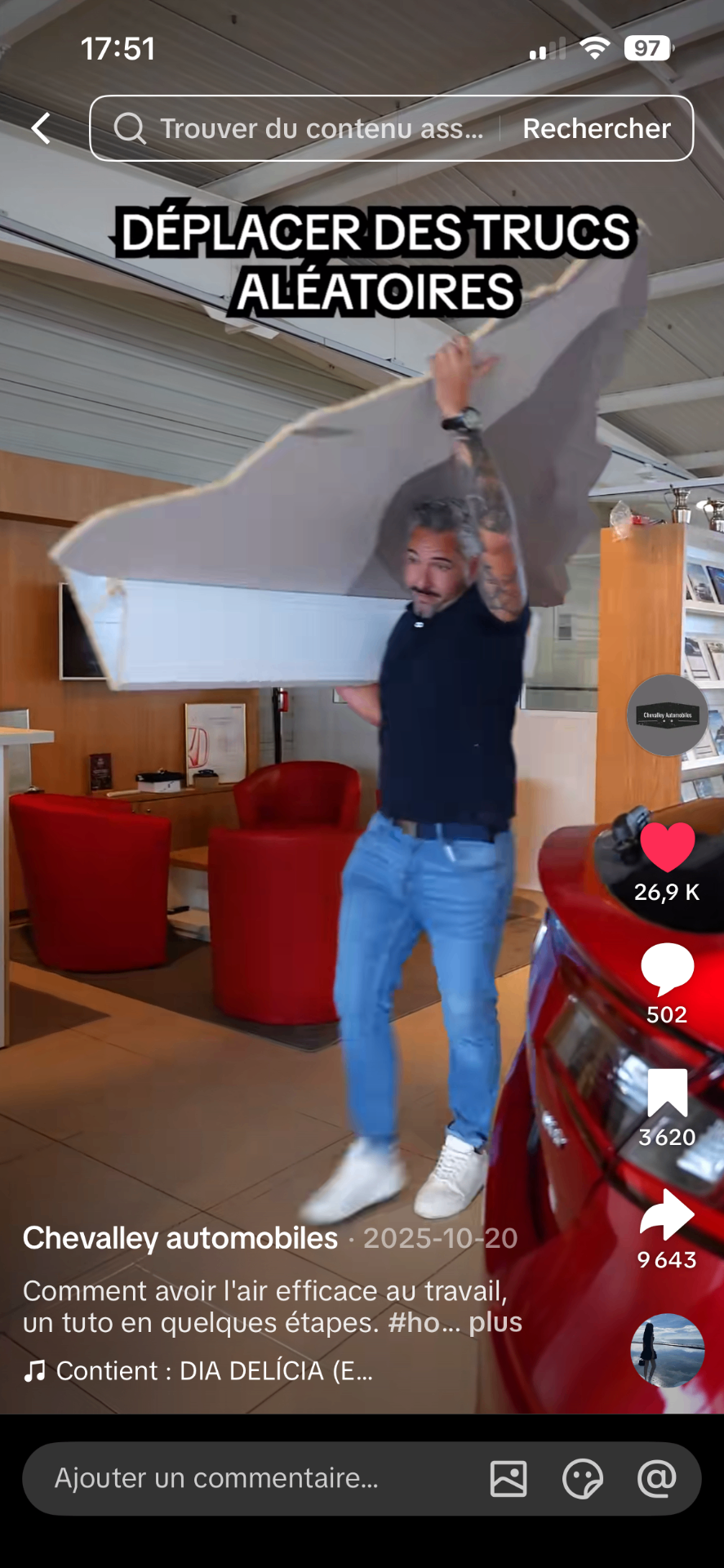 Reel TikTok viral Chevalley Automobiles — production vidéo garage automobile